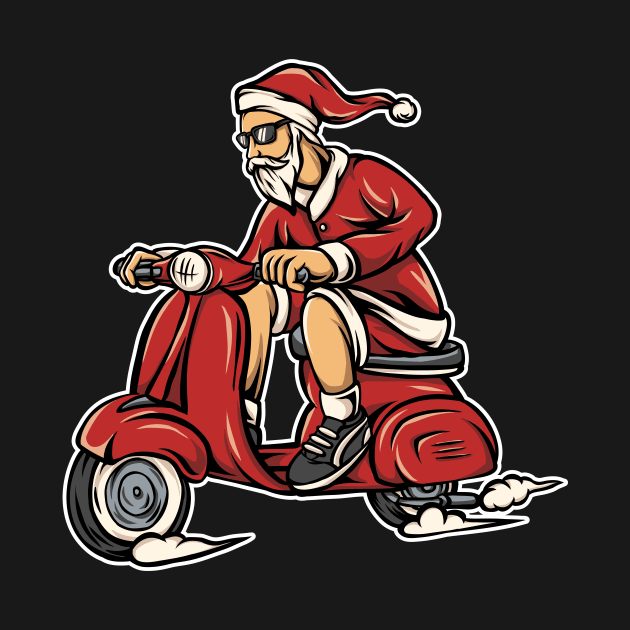 Cool Santa on a Scooter by SLAG_Creative