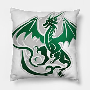 Dragon Emerald Green Shadow Silhouette Anime Style Collection No. 449 Pillow