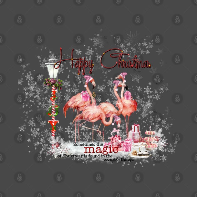 The Magic Of Christmas Flamingos by ERArts