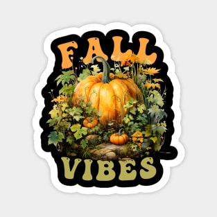 Fall Vibes: Pumpkin In Forest In Autumn Magnet