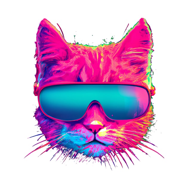 Retro Rave Cat by MisfitInVisual