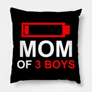 Mom of 3 boys Pillow