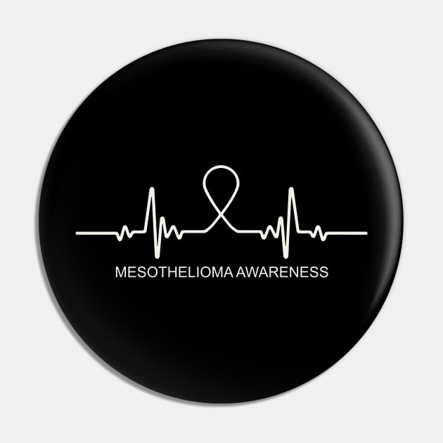 Mesothelioma Awareness Heartbeat - In This Family We Fight Together Pin by BoongMie