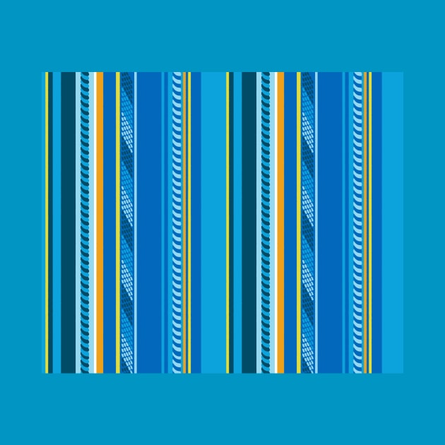 Blue Funky Stripes by Carolina Díaz