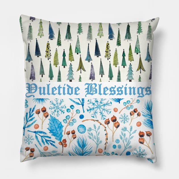 Yuletide Blessings December Pillow by Wicca Fairy