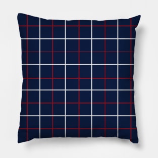 Navy Red White Tattersall Pillow