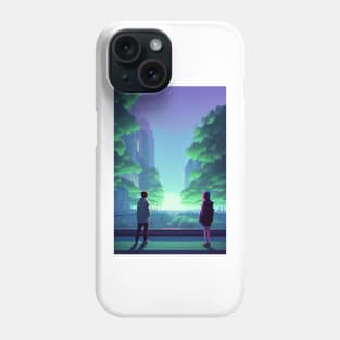 A Couple in Bridge Lofi Scenario Anime Landscape Phone Case