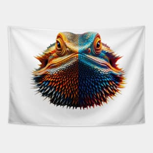 Bearded Dragon Headshot - Split Multicolor Tapestry