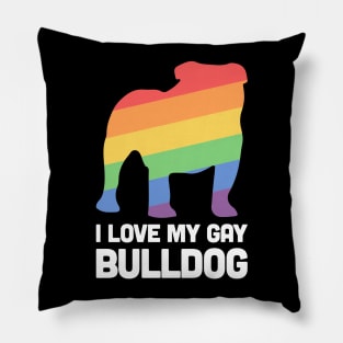 Bulldog - Funny Gay Dog LGBT Pride Pillow