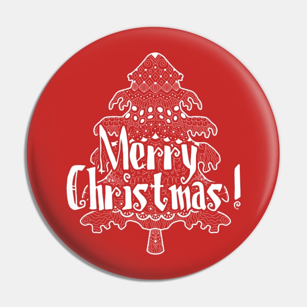 Merry Christmas - Tree Pin by MarinasingerDesigns