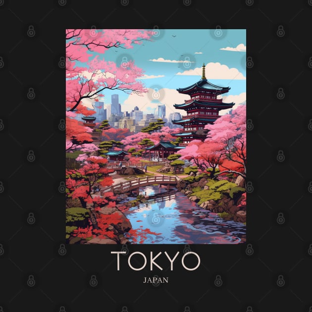 A Pop Art Travel Print of Tokyo Japan by Studio Red Koala