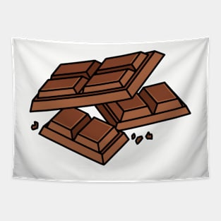 Chocolate Bar Pieces Digital Illustration Tapestry