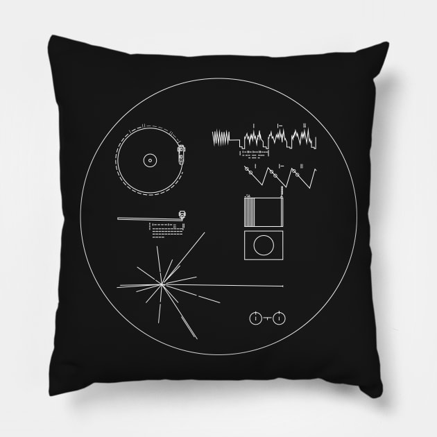 Voyager Golden Record Pillow by Sirenarts