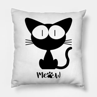 Mewo Black Funny cat Pillow