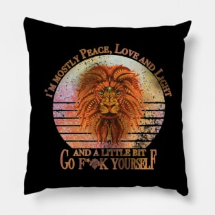 I'm Mostly Peace Love And Light - Yoga Retro Vintage Pillow