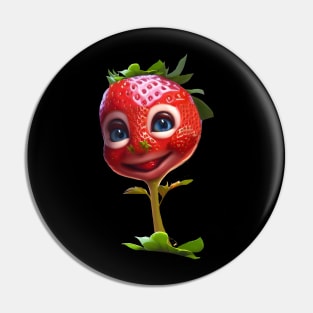 Funny cute strawberry Pin