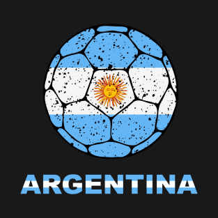 Argentina Soccer- Argentinian Football Distressed Soccer Ball T-Shirt