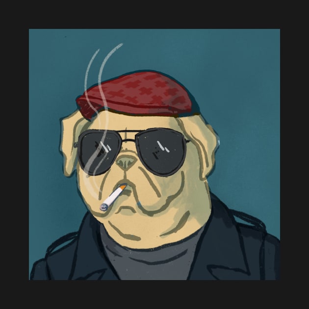 Smoking bulldog by CharlotteLorge