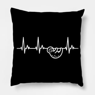 Sloth Heartline Design My Heart Beats for Sloths Pillow