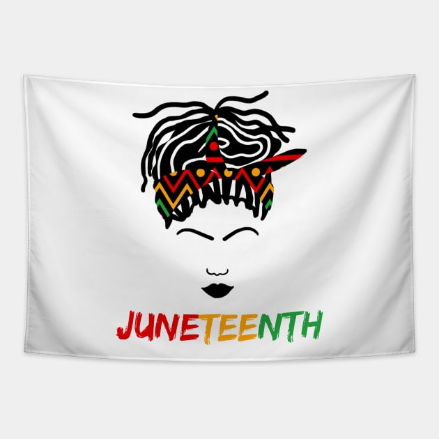 Juneteenth Bandana Locs Woman Tapestry by blackartmattersshop