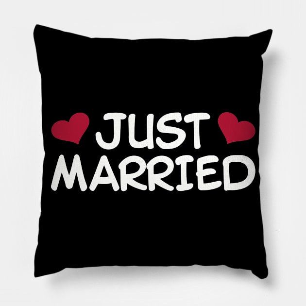 Just Married Wedding Pillow by Designzz