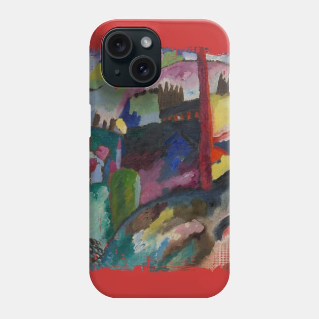 Landscape with Factory Chimney (1910) Wassily Kandinsky Phone Case by IceTees