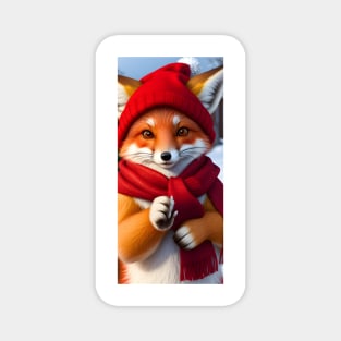 Christmas Cute Fox For Fox Lovers Magnet