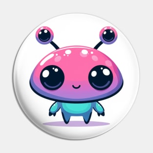 Cute Alien With Big Pink Head Pin