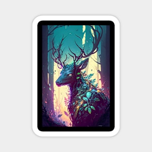 Stag Deer Animal Portrait Painting Wildlife Outdoors Adventure Magnet