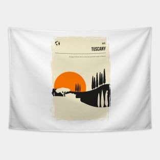 Tuscany Italy Vintage Minimal Retro Book Cover Travel Poster Tapestry