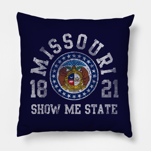 Retro Missouri Show Me State 1821 Pillow by E