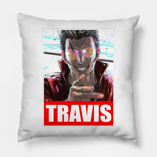 Travis No More Heroes 3 Pillow by Borton