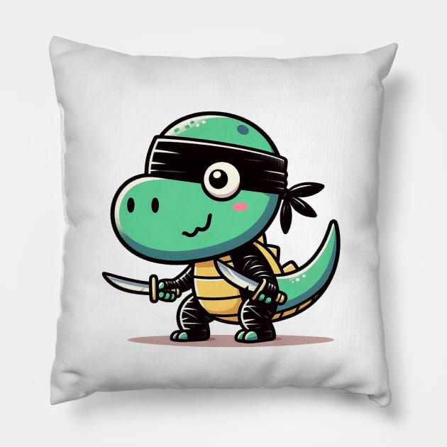 Ninja Dino Pillow by Sketchy