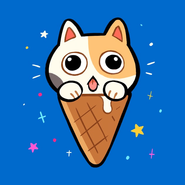 Cat ice cream by giraffalope