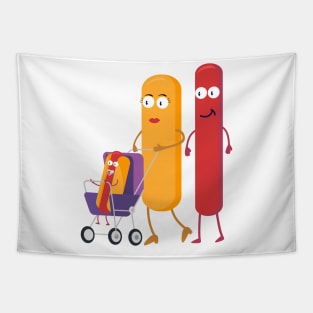 Hot Dog Family Tapestry