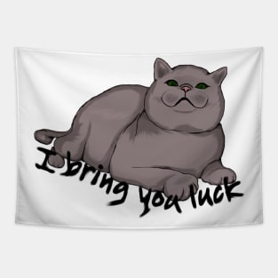 Fat Good Fortune Cat Light Tapestry