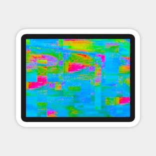 Glitch Infrared Pixel Cyberpunk Vaporwave Art Pattern Magnet