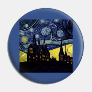 Starry Night Wizarding School Van Gogh Pin