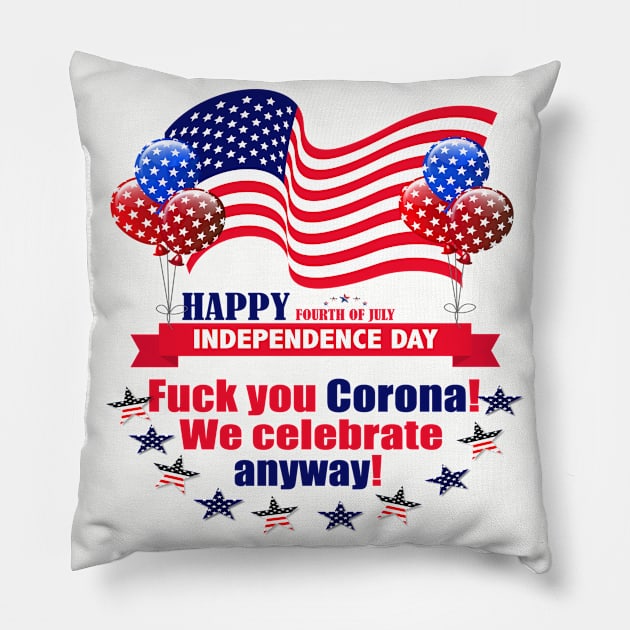 Independence Day Happy Corona Pillow by Lin-Eve