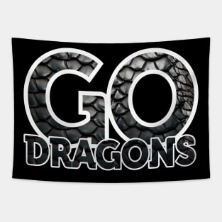 Dragons Team Mascot School Spirit Game Night Dragon Skin Fan Tapestry