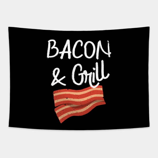 Bacon & Grill Funny BBQ Bacon Lover Tapestry by Foxxy Merch