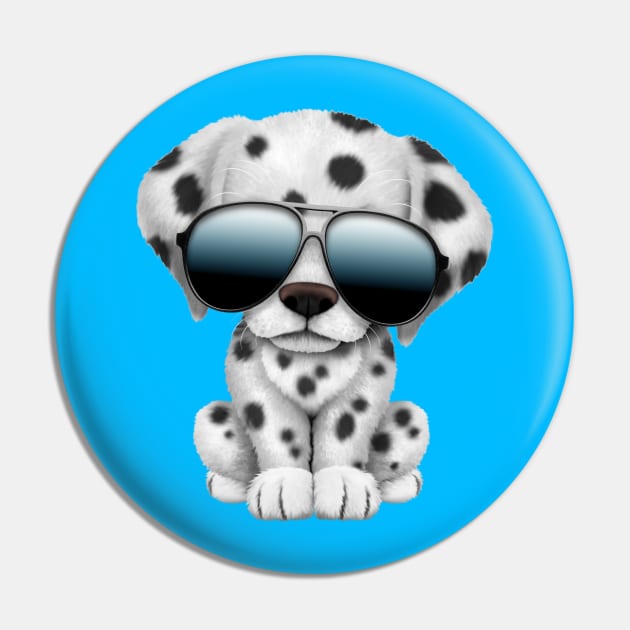 Cute Dalmatian Puppy Dog Wearing Sunglasses Pin by jeffbartels