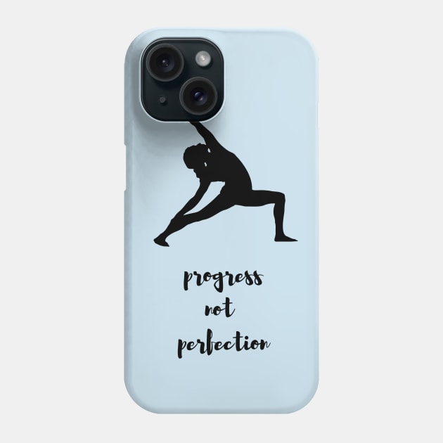 yoga - progress not perfection Phone Case by Lionik09