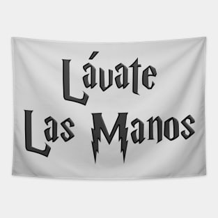 Black - Lavate Las Manos Tapestry