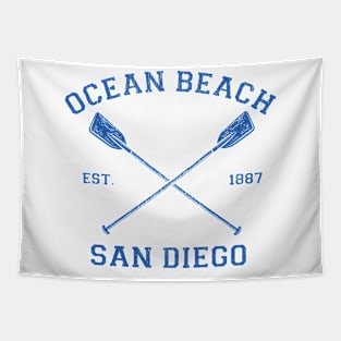 Vintage Ocean Beach San Diego Vacation graphic Tapestry