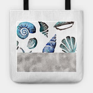 South pacific sea shells - silver graphite Tote