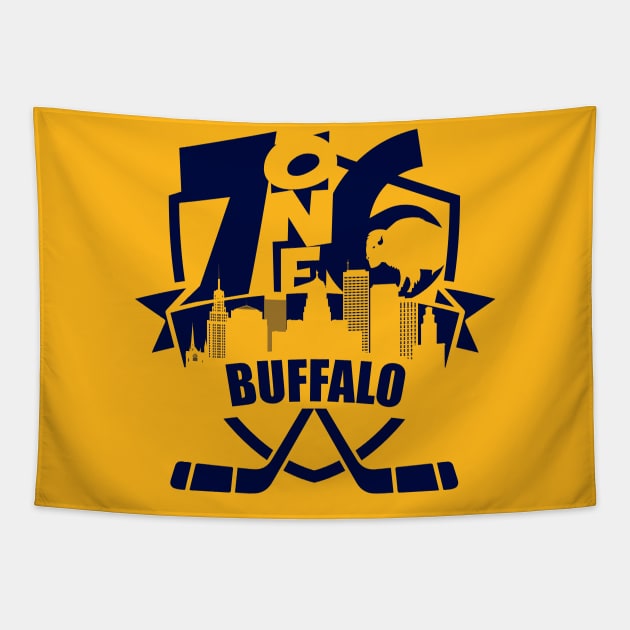 716 Buffalo Hockey 1 color Tapestry by AssortedRealitee