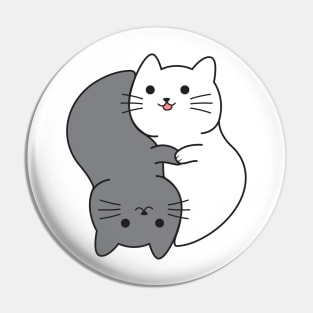 Harmony Black White Cat Spirit Pin