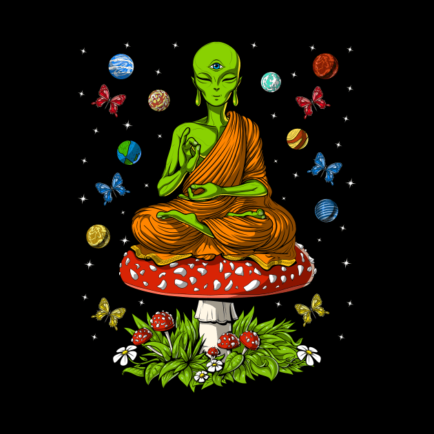 Mushroom Alien Buddha by underheaven