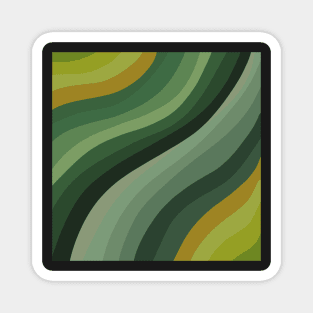 Green waves pattern Magnet